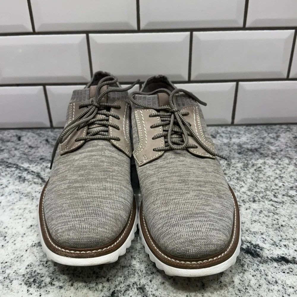 J. Murphy Mens 10.5M‎ Hybrid Knit Derby Shoes Gray Tan 59-40855 Business Casual